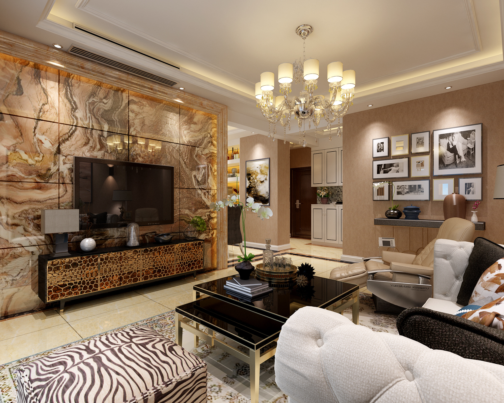 122平歐式風格室內(nèi)裝修案例 典雅與舒適的完美融合